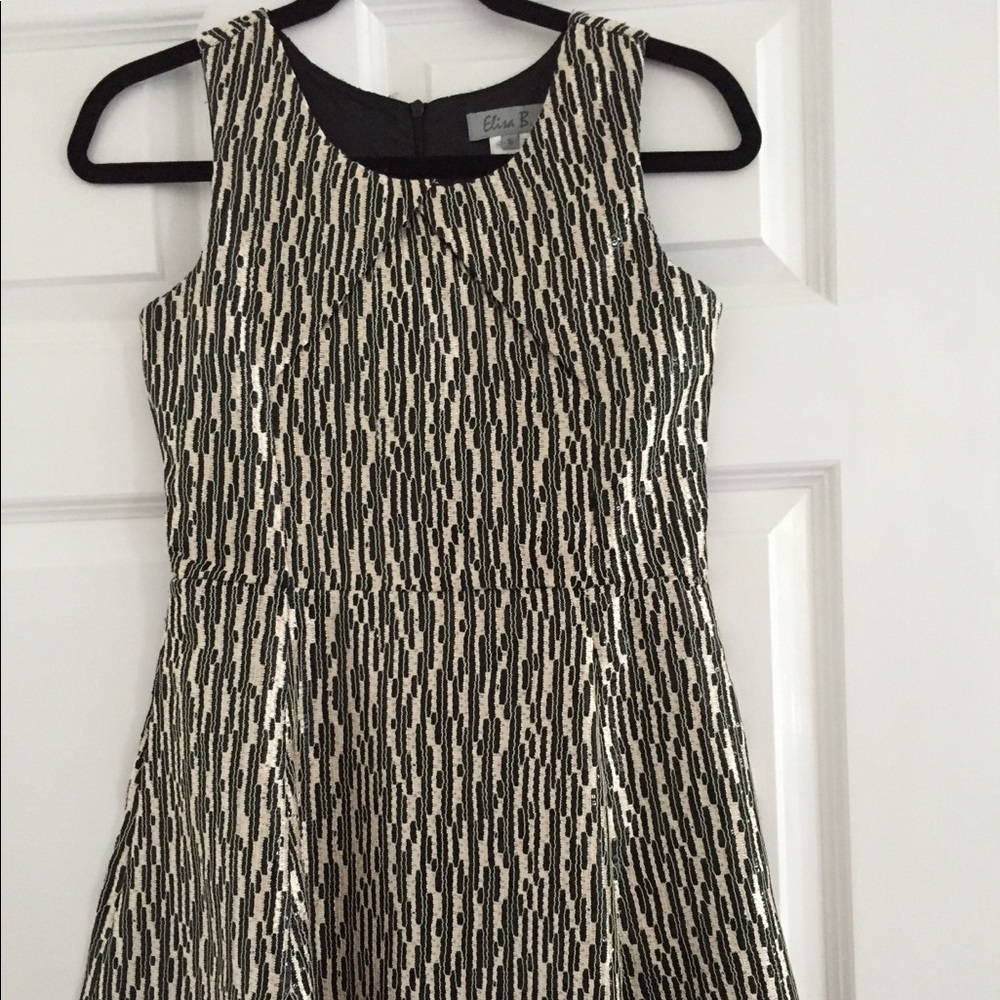 NWOT Eliza B. Black and Gold Dress